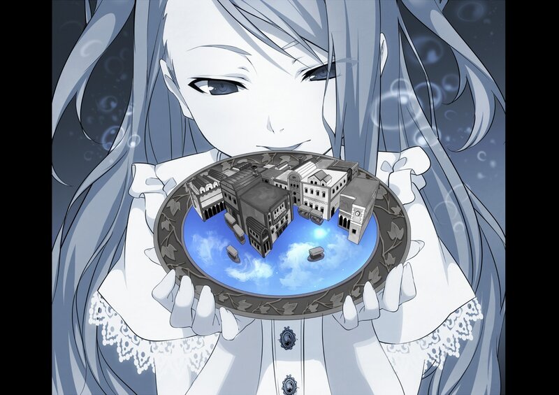 Anime Girl Holding City