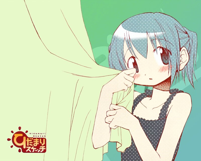 anime girl holding cloth