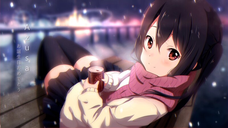 Anime Girl Holding Coffee — Purple
