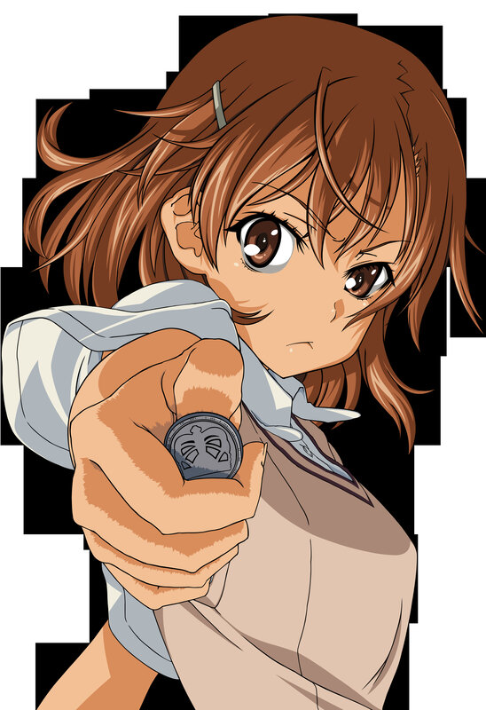 anime girl holding coin