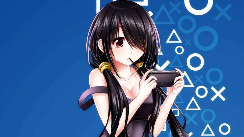 Anime Girl Holding Console