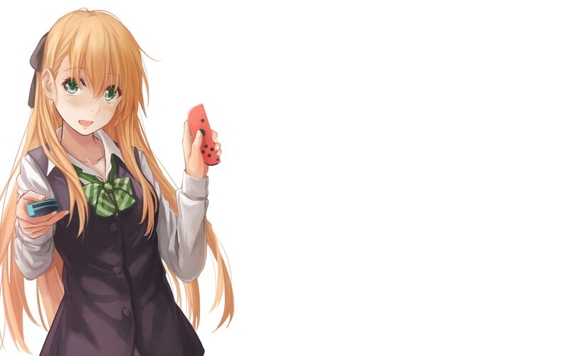 Anime Girl Holding Controllers