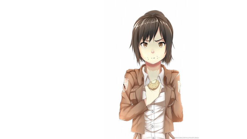 Anime Girl Holding Cookie — Brown