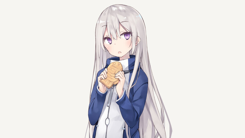 Anime Girl Holding Cookie