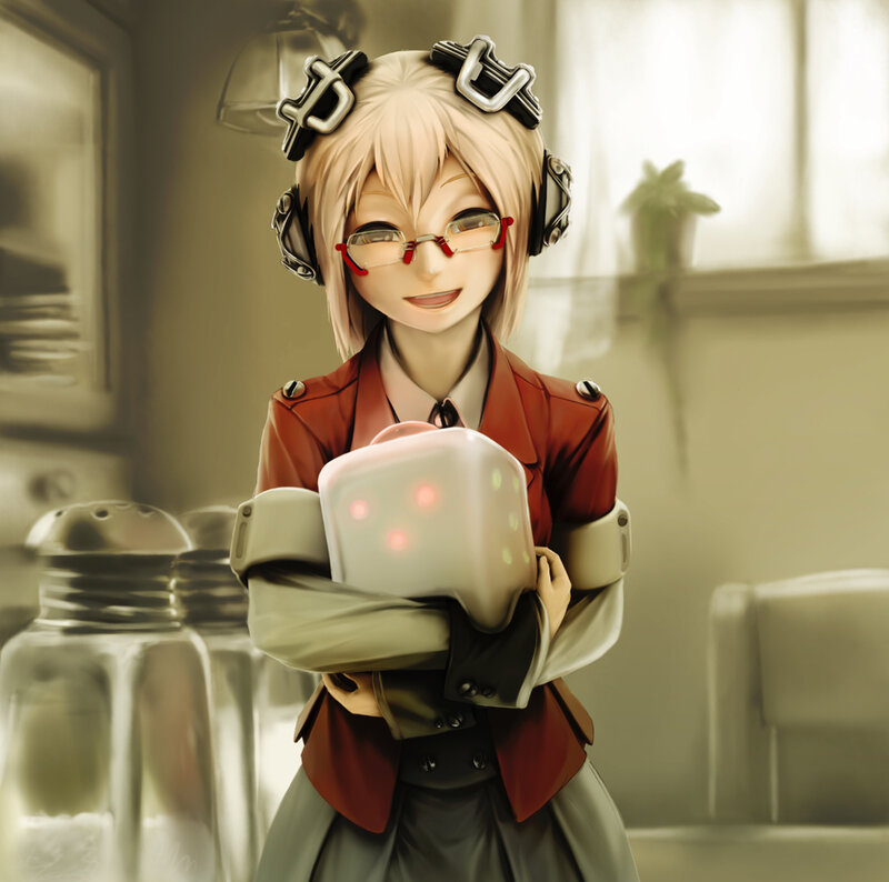 Anime Girl Holding Cube