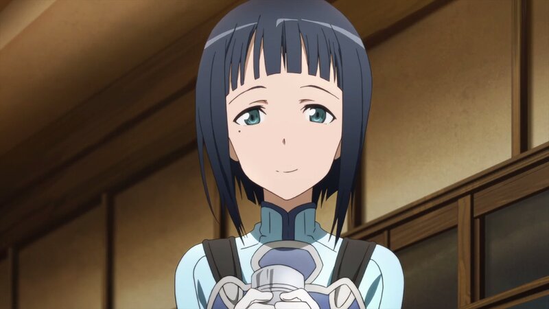 Anime Girl Holding Cup — Blue, Calm, Backpack