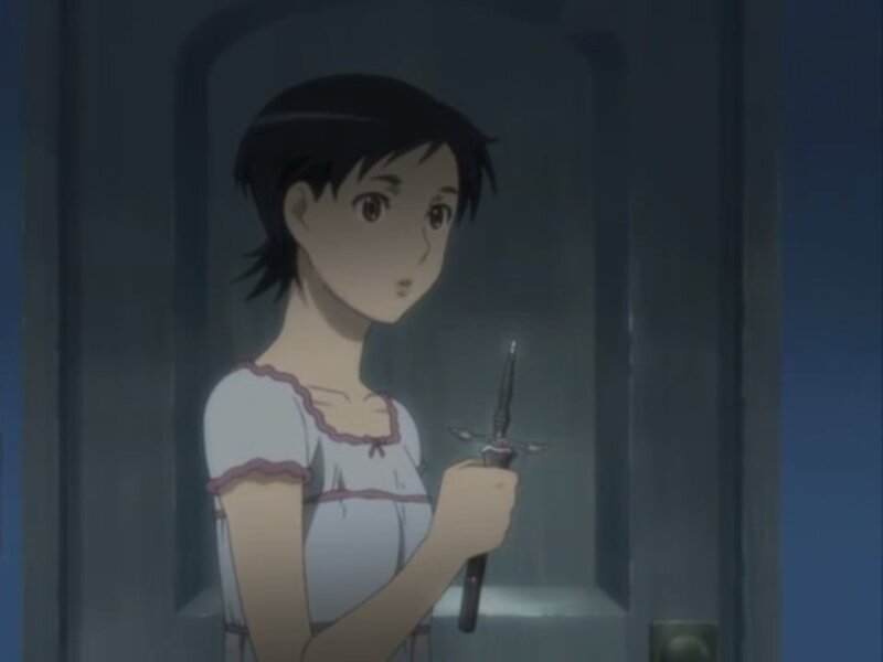 Anime Girl Holding Dagger
