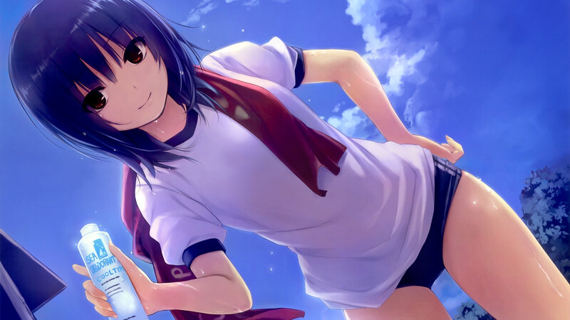 Anime Girl Holding Deodorant