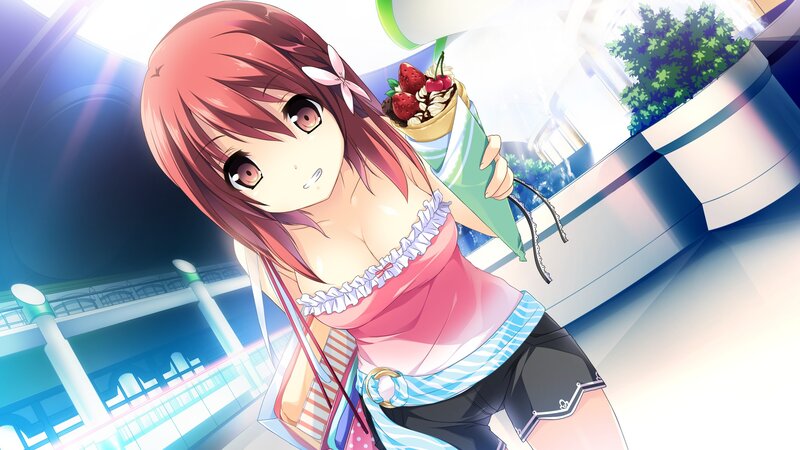 Anime Girl Holding Dessert