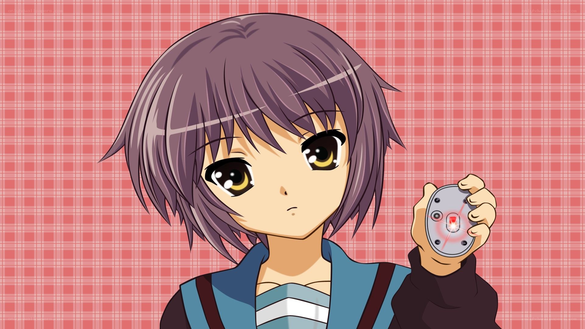 anime girl holding device