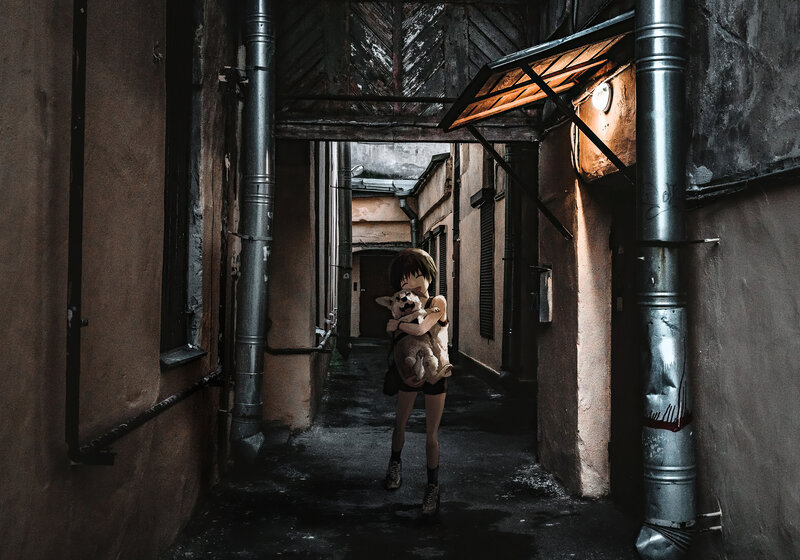 Anime Girl Holding Dog