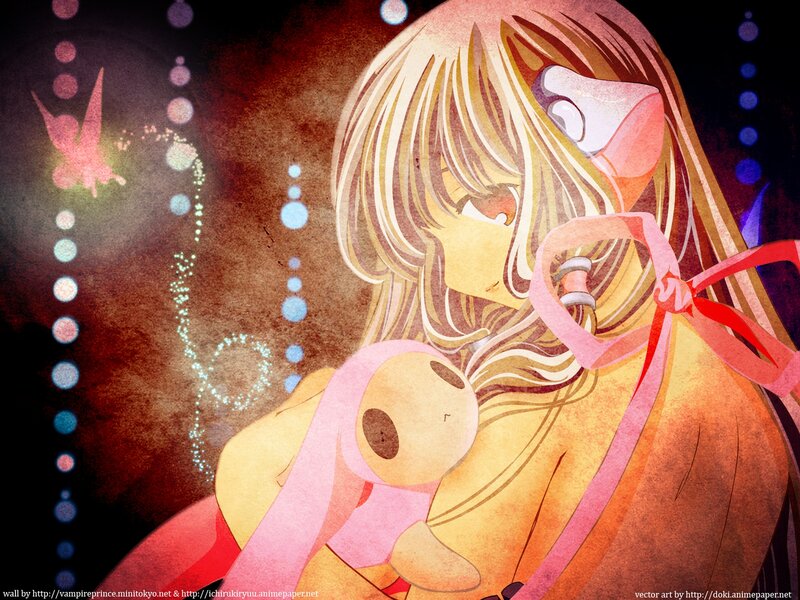Anime Girl Holding Doll — Brown, Dreamy