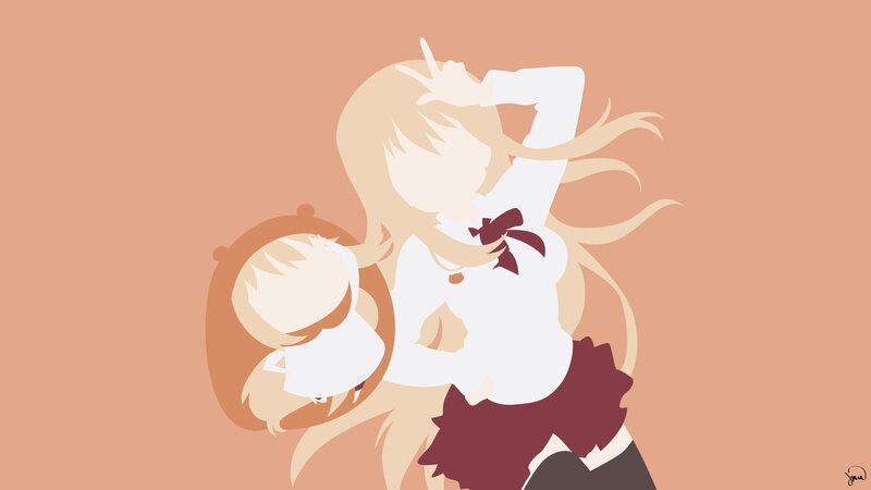 Anime Girl Holding Doll — Peach