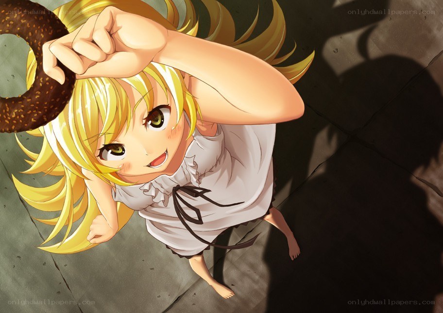 anime girl holding donut