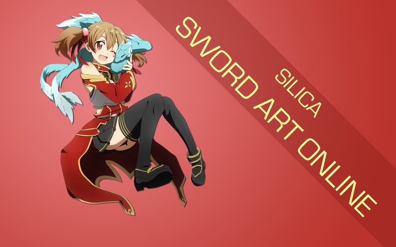 Anime Girl Holding Dragon — Red, Playful