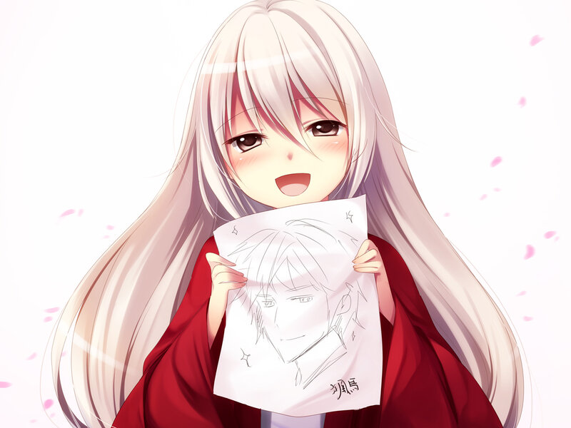 Anime Girl Holding Drawing