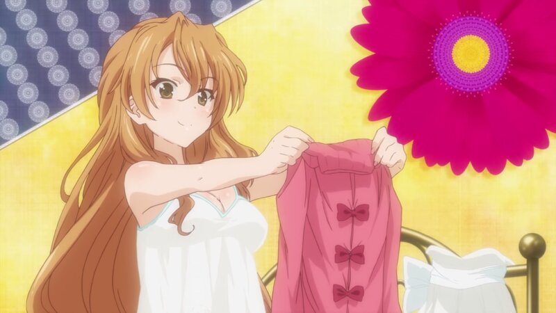 Anime Girl Holding Dress