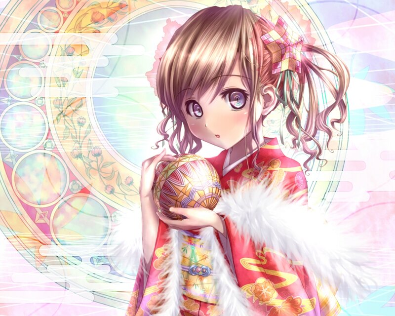 Anime Girl Holding Egg — Pink