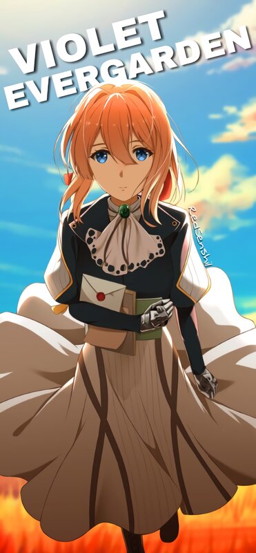 Anime Girl Holding Envelope — Orange
