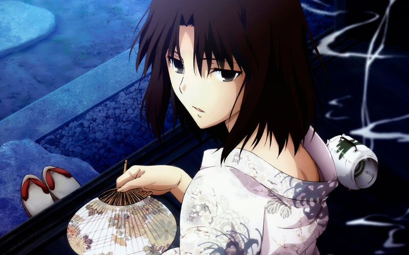 Anime Girl Holding Fan
