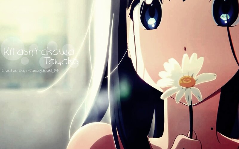 Anime Girl Holding Flower — White, Serene, Eyes