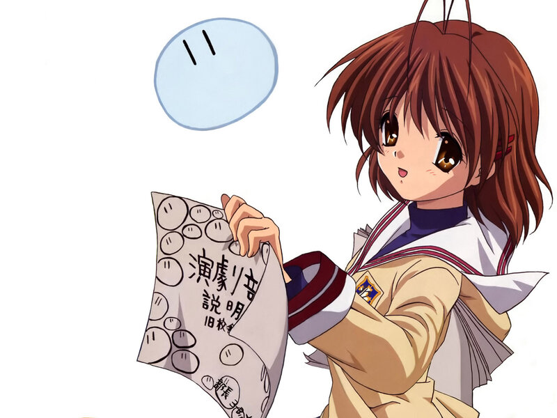 anime girl holding flyer