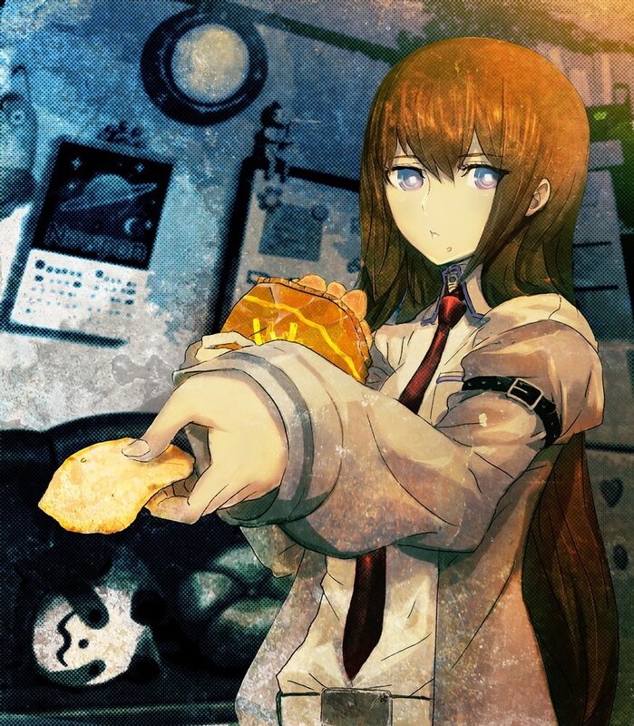anime girl holding food