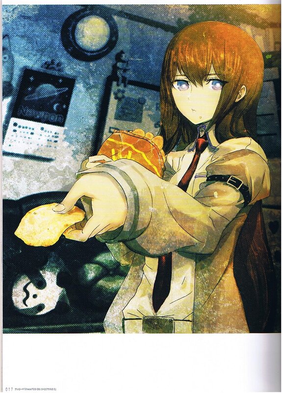 anime girl holding food