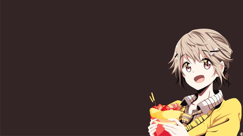 Anime Girl Holding Food — Brown