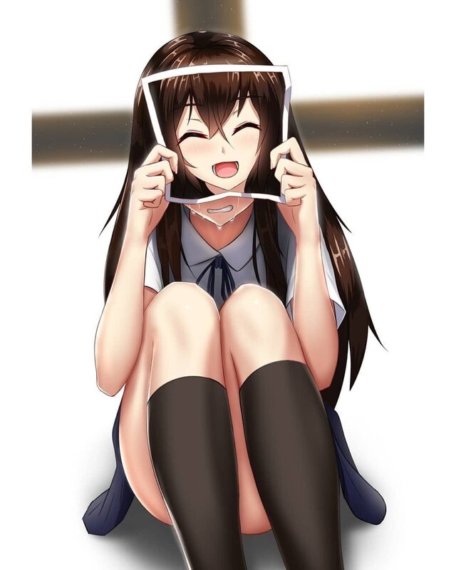 Anime Girl Holding Frame