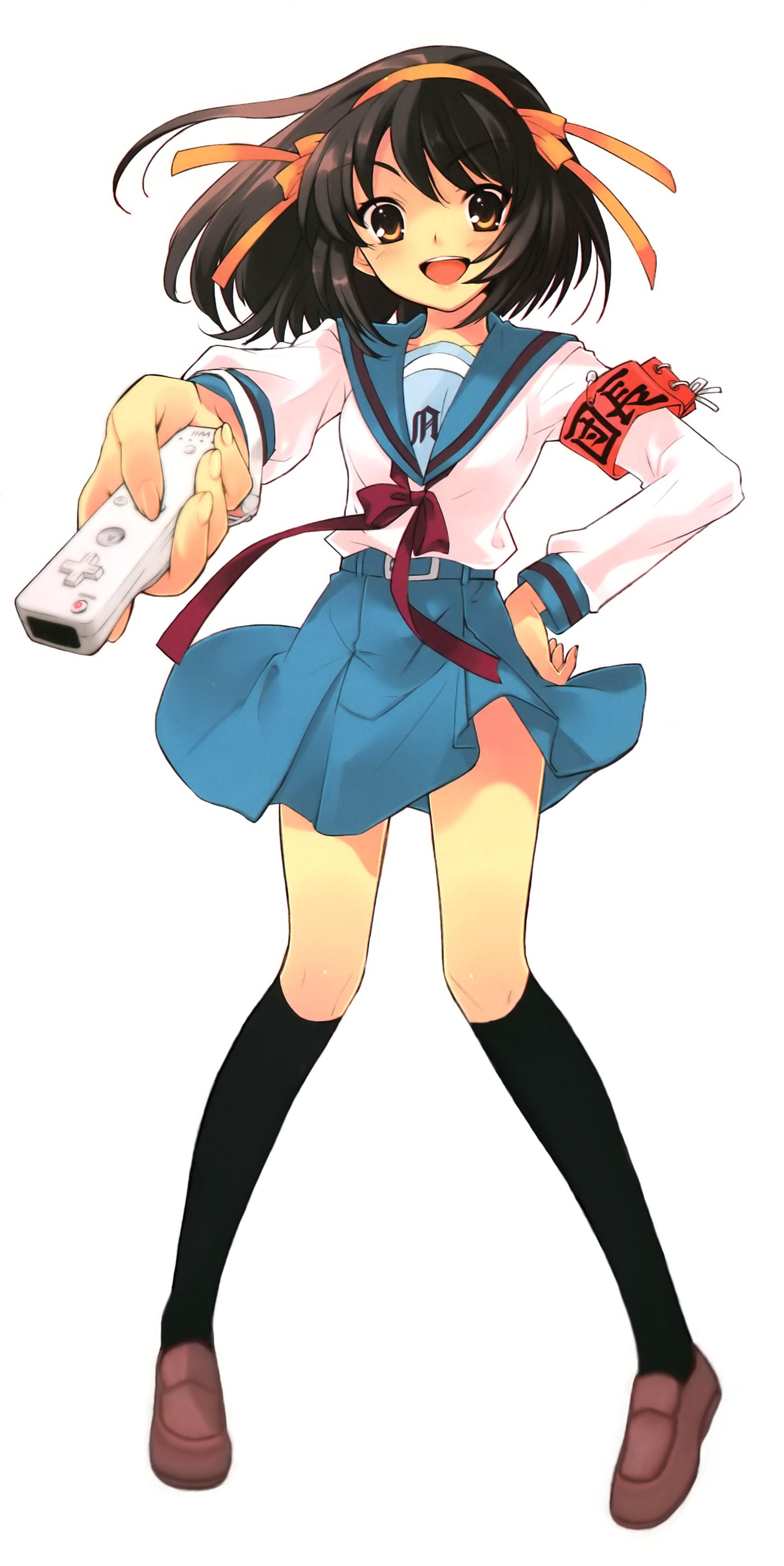 anime girl holding game controller