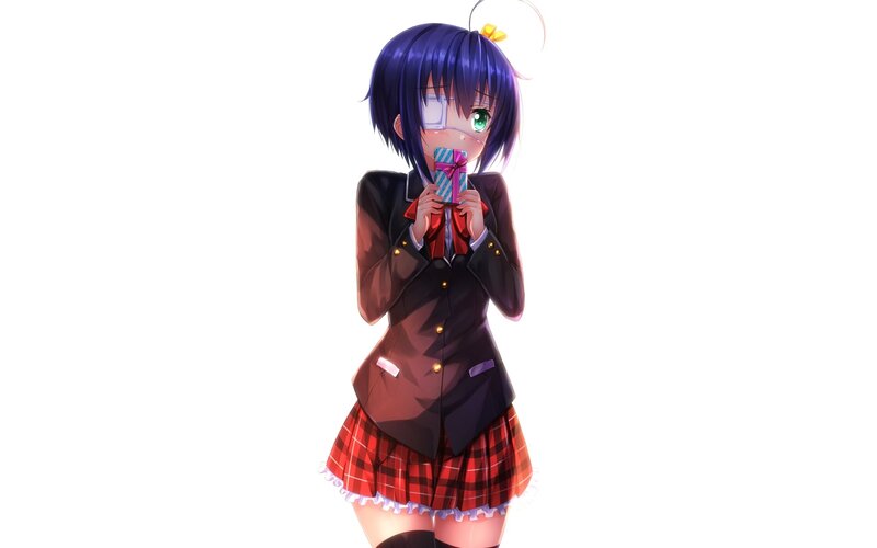 anime girl holding gift