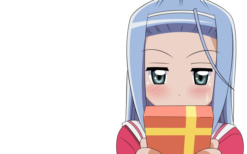anime girl holding gift