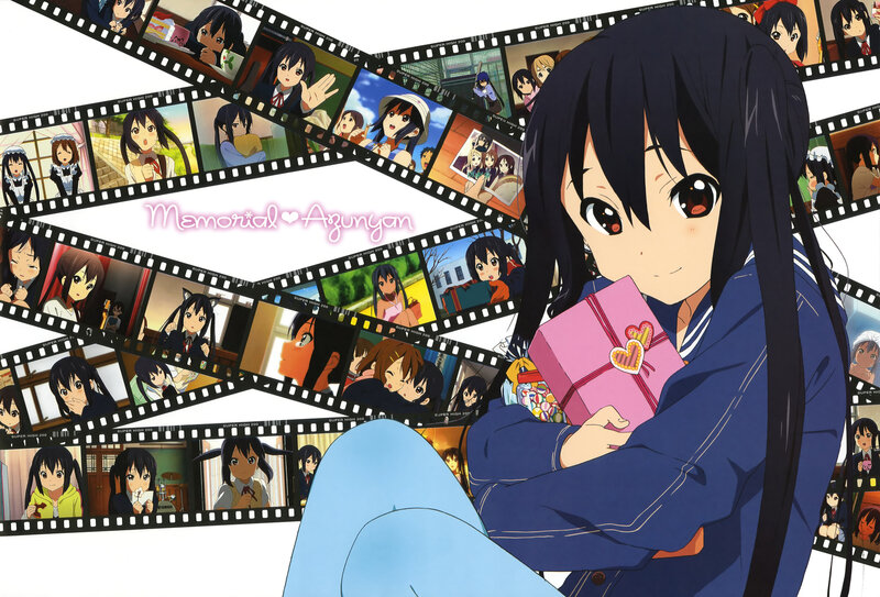 Anime Girl Holding Gift — Blue, Nostalgic