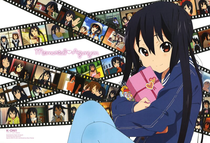 Anime Girl Holding Gift — Blue