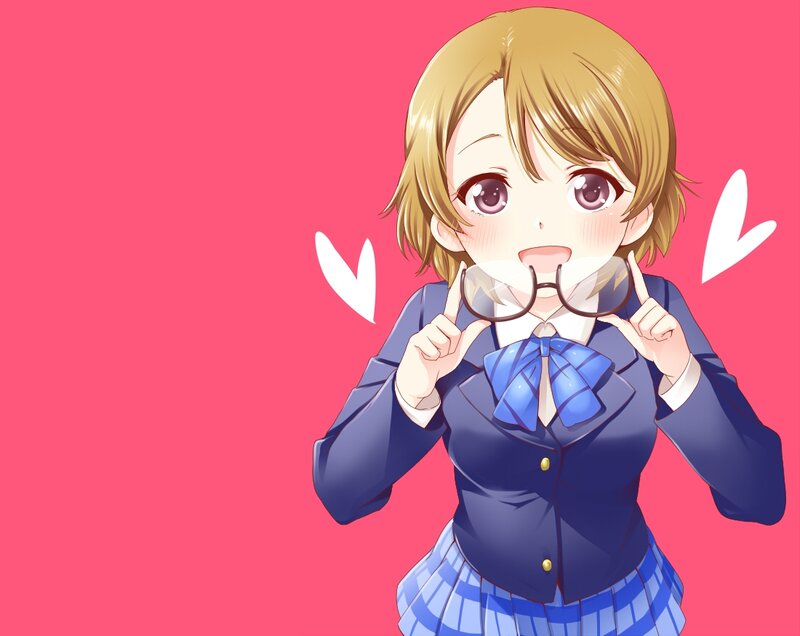 Anime Girl Holding Glasses — Pink