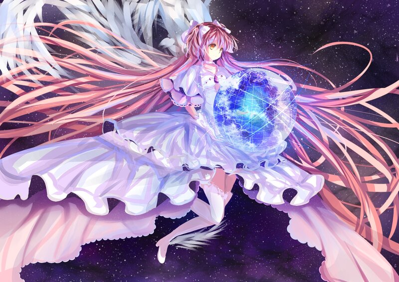 Anime Girl Holding Globe
