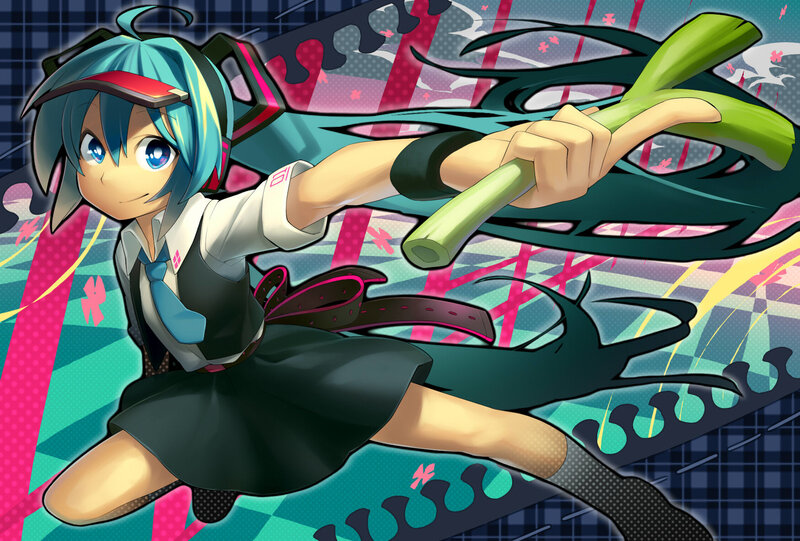 Anime Girl Holding Green Object