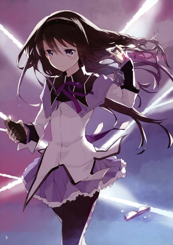 Anime Girl Holding Grenade — Purple