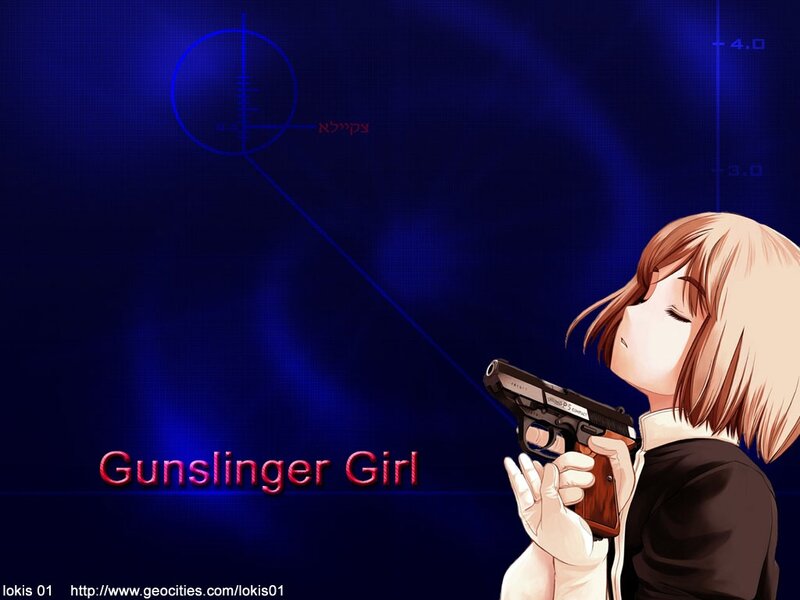 Anime Girl Holding Gun — Blue, Dramatic, Night