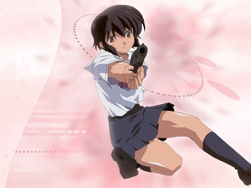 Anime Girl Holding Gun — Pink, Action