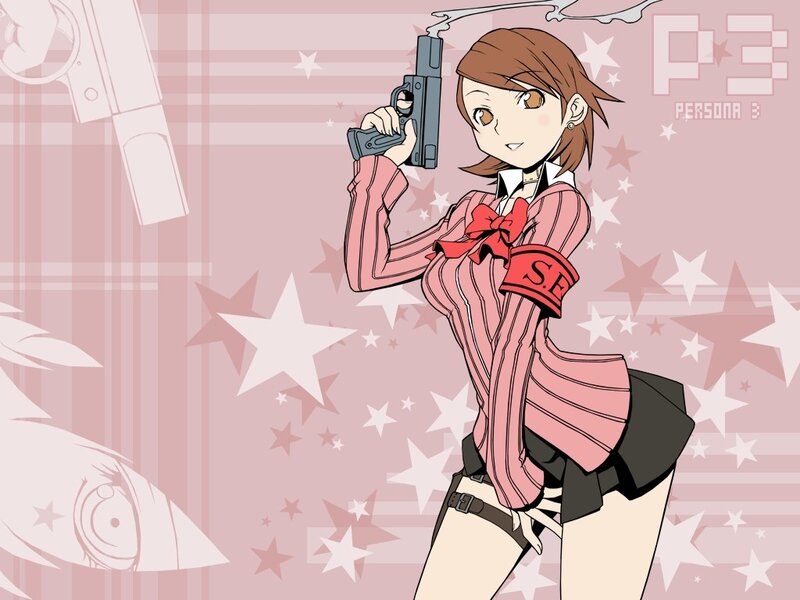 Anime Girl Holding Gun — Pink