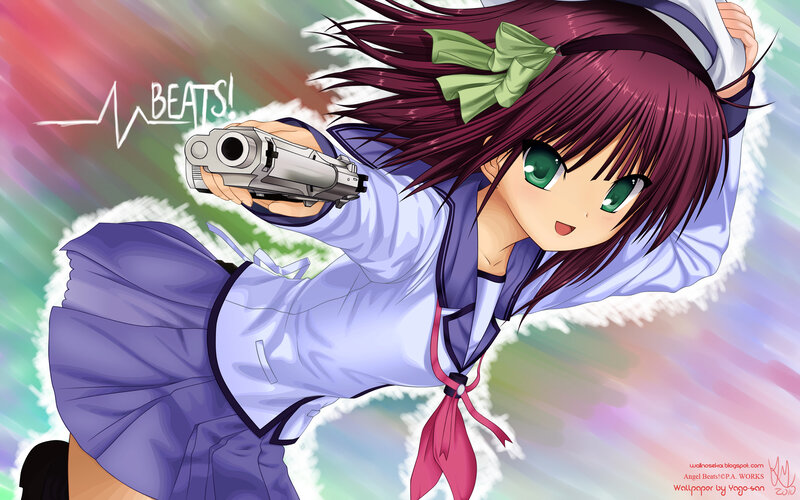 Anime Girl Holding Gun — Purple, Dynamic