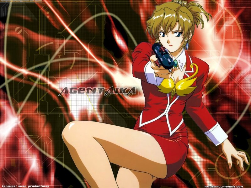 Anime Girl Holding Gun — Red, Dramatic, Red Background