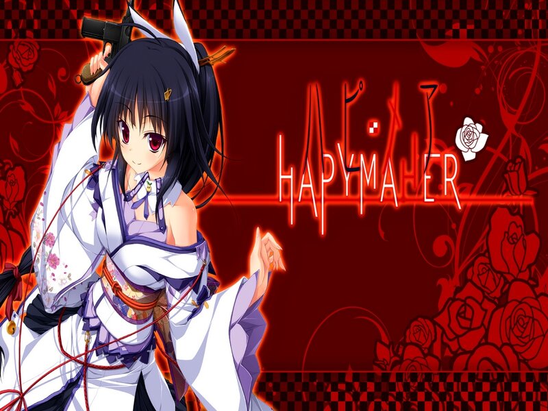 Anime Girl Holding Gun — Red, Dramatic, Rose