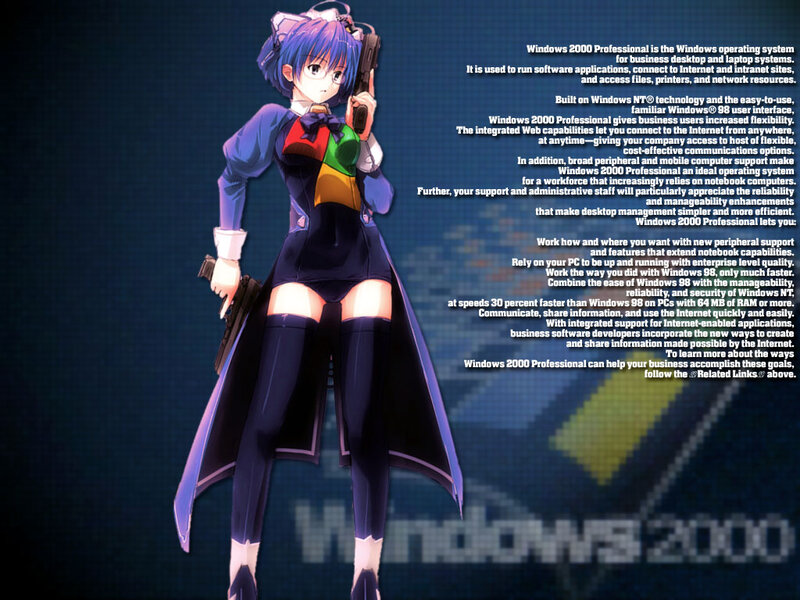 Anime Girl Holding Guns — Blue