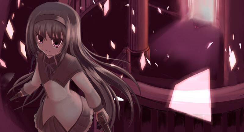 Anime Girl Holding Guns — Purple