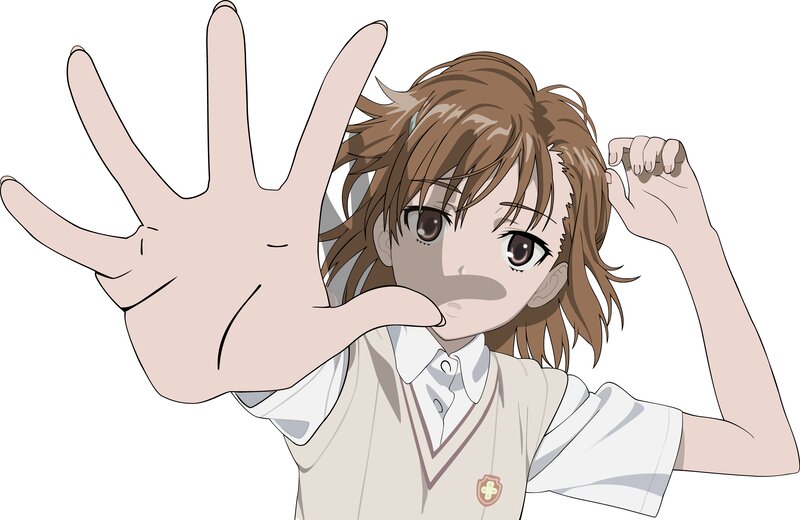 Anime Girl Holding Hand — Brown