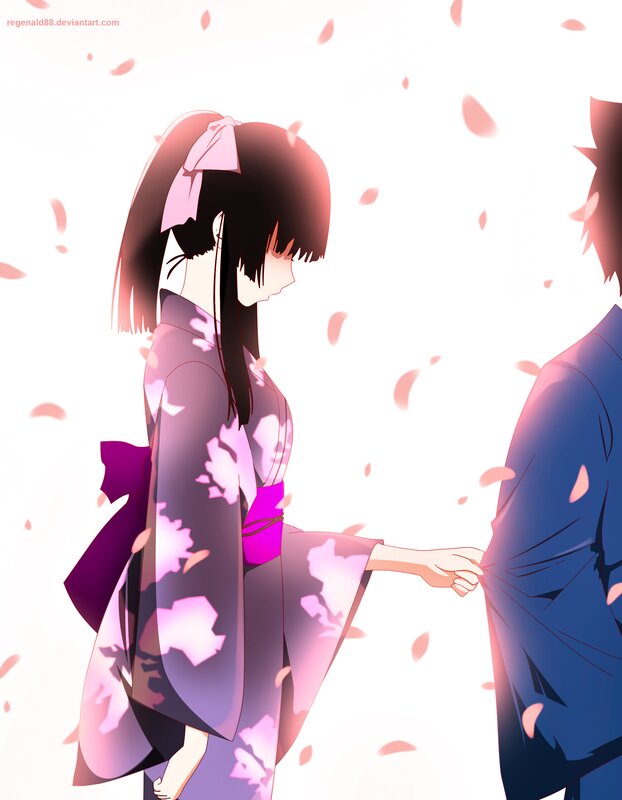 Anime Girl Holding Hand — Pink, Serene