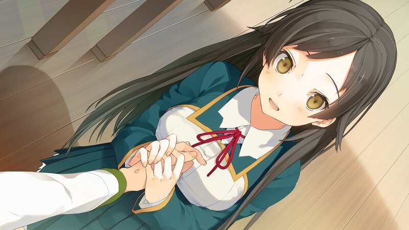 Anime Girl Holding Hands — Green